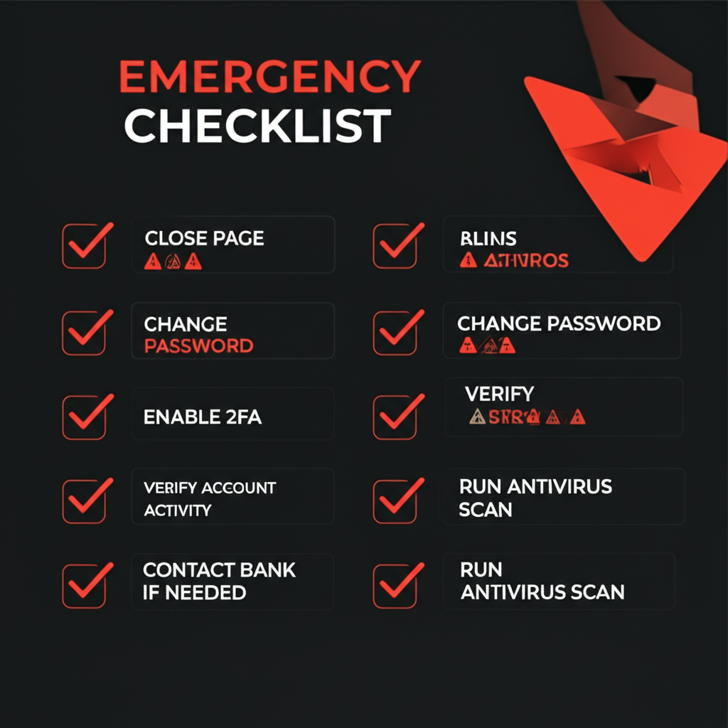 Checklist d'urgence après phishing